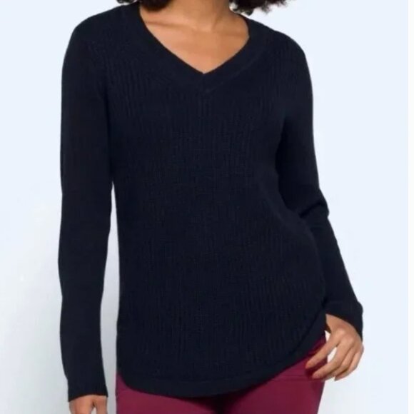 RD Style Josslyn V-Neck Sweater Navy Blue M - Picture 1 of 12